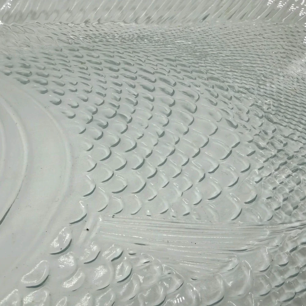 Pasabahce Marine Crystal Clear Glass‎ Fish Shaped Plate Vintage Decor 1980s
